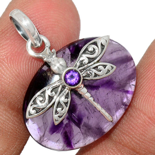 Trapiche Amethyst Dragonfly 925 Pendant