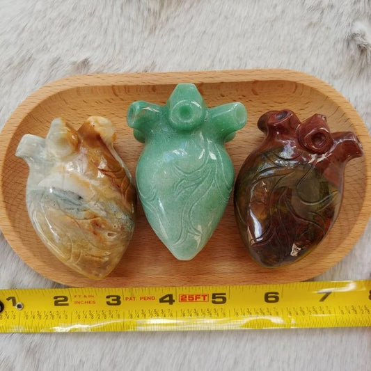 Crystal Carved Anatomical Hearts