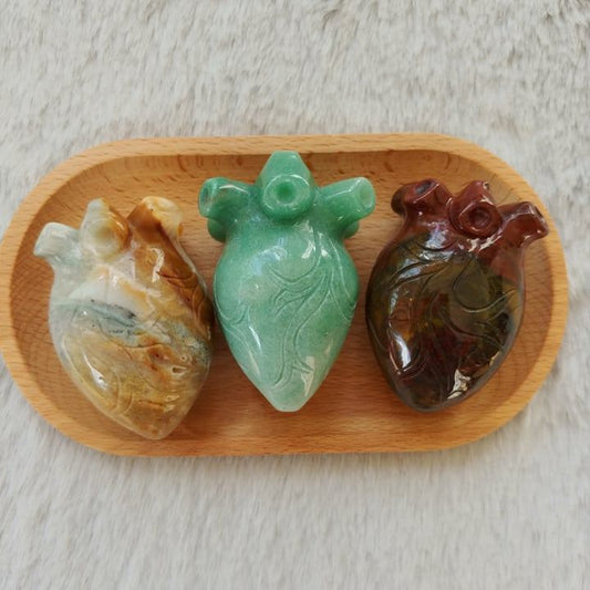 Crystal Carved Anatomical Hearts