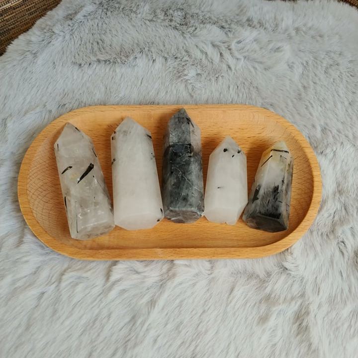 Tourmalinated Quartz Points