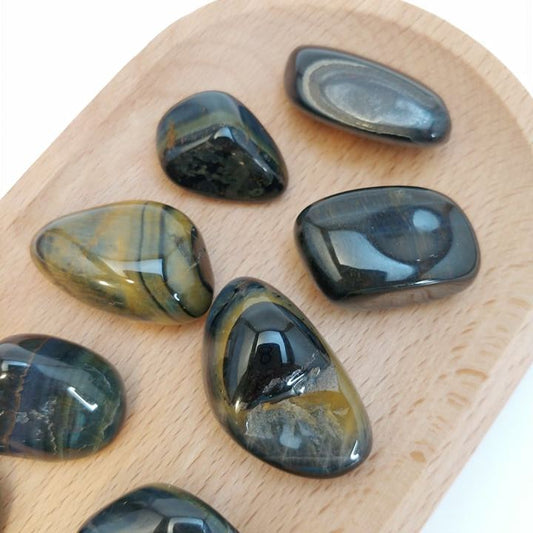 Blue-Gold Tiger Eye Tumble