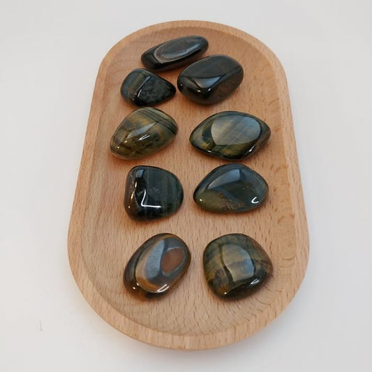 Blue-Gold Tiger Eye Tumble