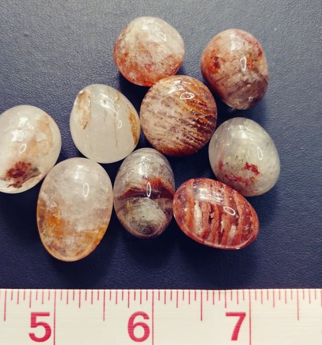 Thousand Layer Garden Quartz (Lodolite) Tumbles (2)