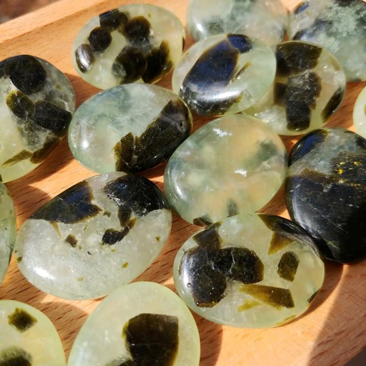 Prehnite w/ Epidote Thumb Stones (1)