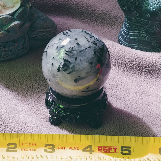 Tourmalinated Quartz Sphere