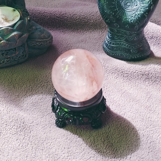 Hematoid Rose Quartz Sphere
