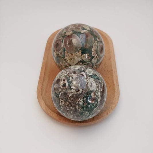 Russian Green Flower Agate Sphere