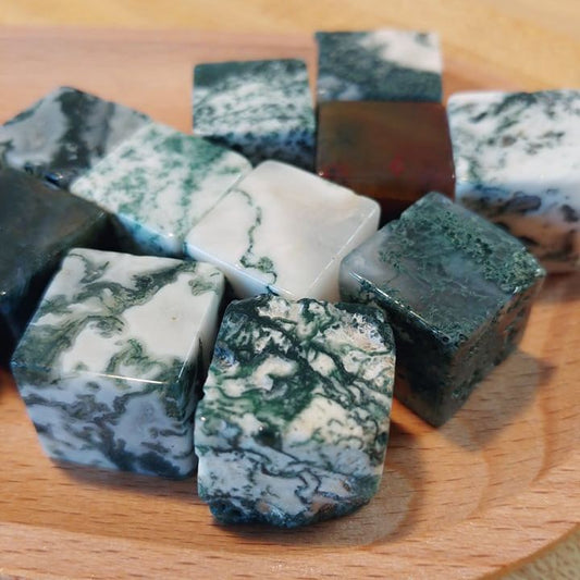 Moss Agate Cubes
