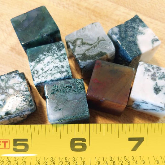 Moss Agate Cubes