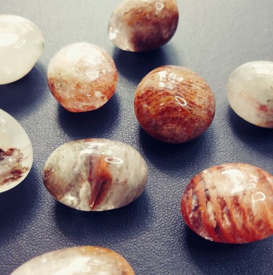 Thousand Layer Garden Quartz (Lodolite) Tumbles (2)