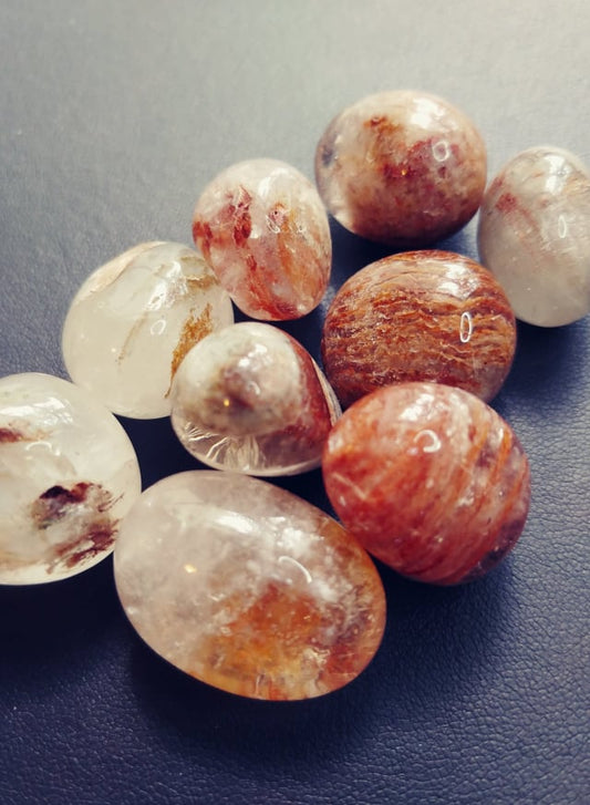 Thousand Layer Garden Quartz (Lodolite) Tumbles (2)
